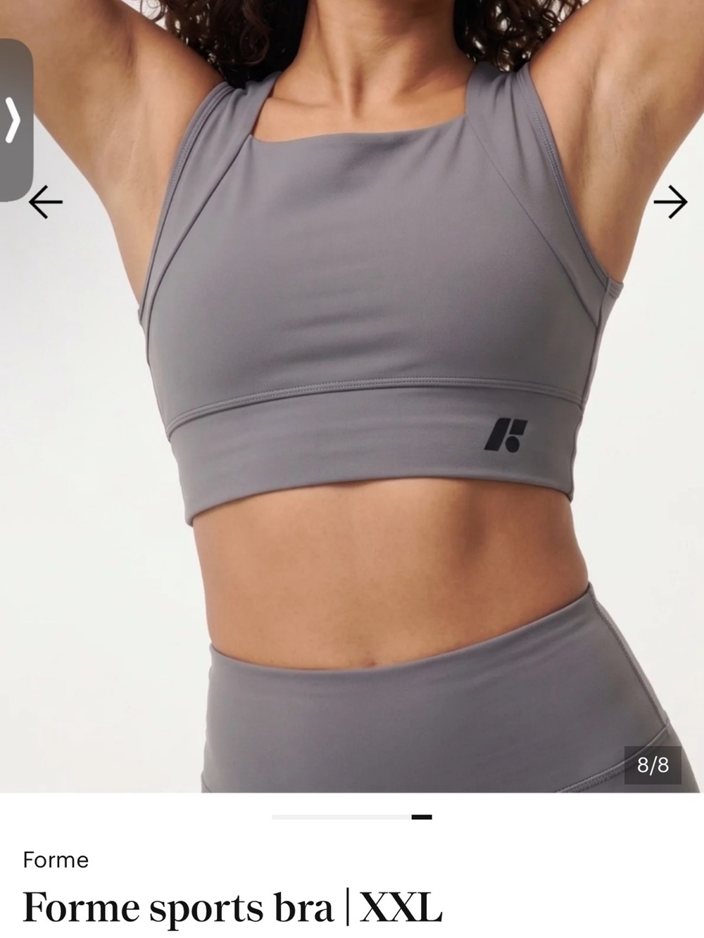 Outdoor Voices Forme Sports Bra - Gray